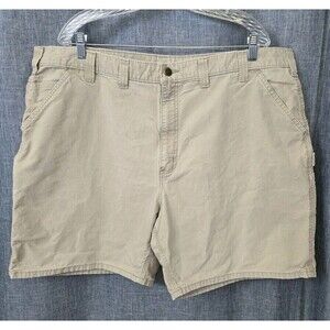 Carhartt Duck Canvas Rugged Work Shorts Carpenter Cargo Tan Cotton Men's 44